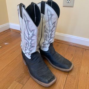 Black Leather justin Boots Western Show Women’s Riding Boots